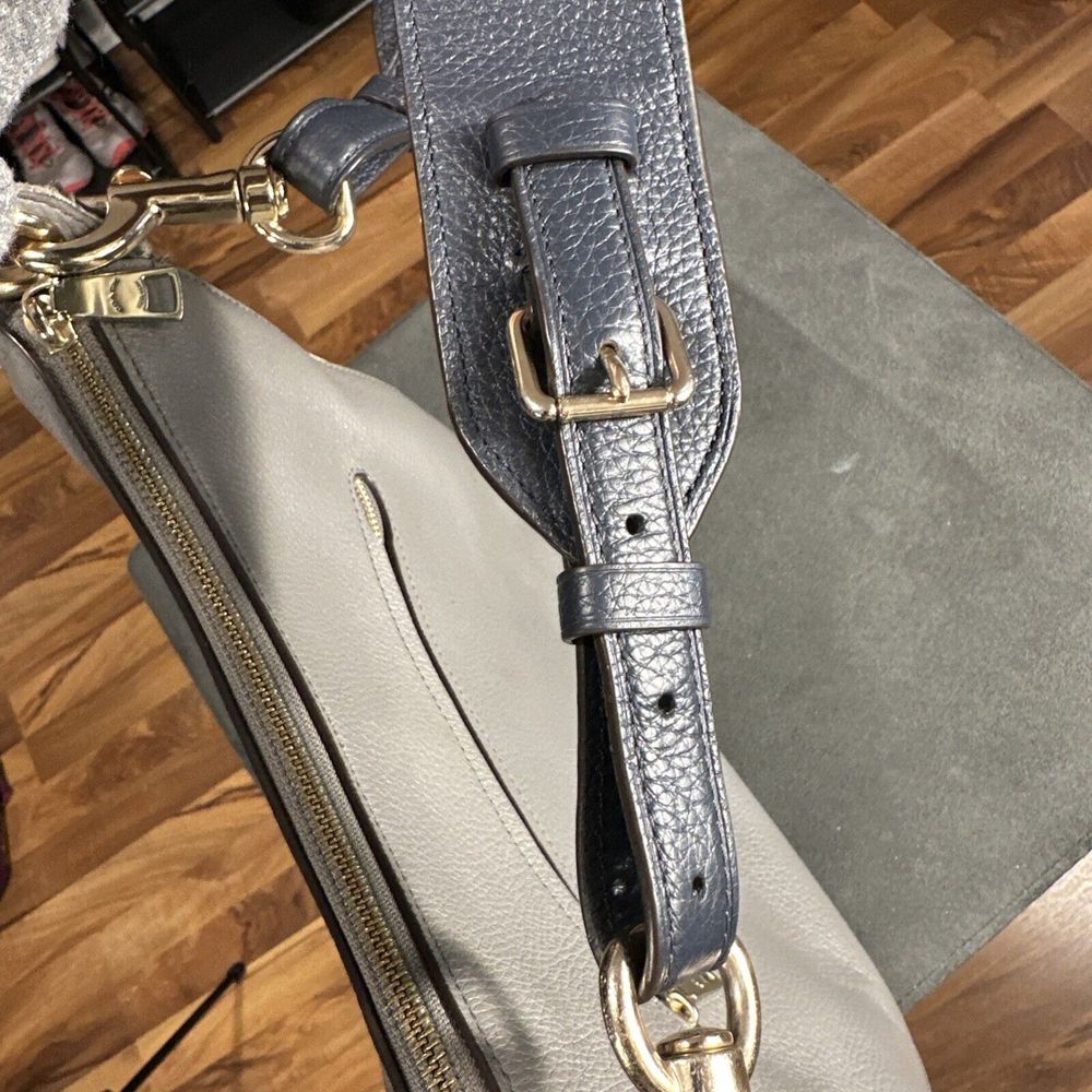 Coach F76697 Jes Colorblock Hobo Heather Gray/Black Pebbled Leather Shoulder Bag - Picture 11 of 12